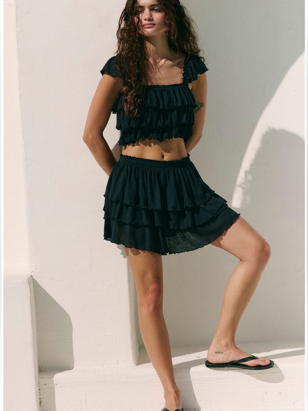 Free People Black Mila Skort